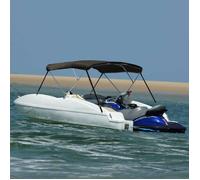 vidaXL Auvent bimini à 3 arceaux noir 183x140x137 cm