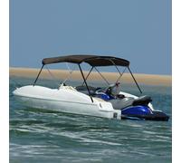 Auvent bimini à 3 arceaux noir 183x196x137 cm