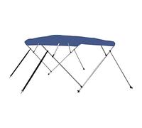 vidaXL Auvent Bimini à 4 Arceaux Auvent de Bateau Couverture de Bateau Abri de Bateau Résistant aux UV Extérieur Bleu 243x180x137 cm