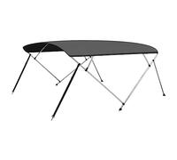 vidaXL Auvent Bimini à 4 Arceaux Auvent de Bateau Couverture de Bateau Abri de Bateau Résistant aux UV Extérieur Anthracite 243x(230-244) x137 cm
