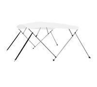 vidaXL Auvent Bimini à 4 Arceaux Auvent de Bateau Couverture de Bateau Abri de Bateau Résistant aux UV Extérieur Blanc 243x210x137 cm