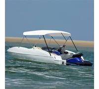 vidaXL Auvent Bimini à 4 Arceaux Auvent de Bateau Couverture de Bateau Abri de Bateau Résistant aux UV Extérieur Blanc 243x(230-244)x137 cm Blanc G