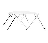 vidaXL Auvent Bimini à 4 Arceaux Auvent de Bateau Couverture de Bateau Abri de Bateau Résistant aux UV Extérieur Blanc 243x196x137 cm