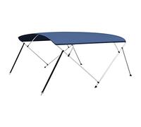 vidaXL Auvent Bimini à 4 Arceaux Auvent de Bateau Couverture de Bateau Abri de Bateau Résistant aux UV Extérieur Bleu Marine 243x(230-244) x137 cm