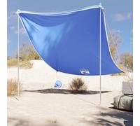Vidaxl Auvent De Plage Avec Ancres De Sable Bleu 214x236 Cm