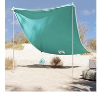 vidaXL Auvent de plage 214x236 cm vert avec ancres de sable
