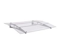 vidaXL Auvent de porte 150x90 cm Argent/Transparent PET pour porte d'entrée, porte arrière et patio