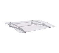 Vidaxl Auvent De Porte Argenté Et Transparent 120x90 Cm Polycarbonate