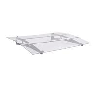 Vidaxl Auvent De Porte Argenté Et Transparent 120x90 Cm Polycarbonate