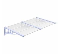 vidaXL Auvent de Porte, Auvent Marquise d'Entrée Résistante aux Intempéries, Auvent de Porche, Abri Protection Contre la Pluie, Gris et Transparent 152, 5x90 cm Polycarbonate
