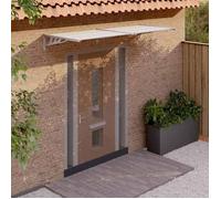 vidaXL Auvent de porte Marquise d'entrée gris et transparent 239x90 cm Polycarbonate