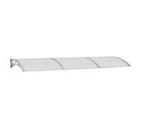 vidaXL Auvent de Porte, Marquise Solaire avec Support, Abri Protection Contre Pluie, Abri Banne Entrée Porte Patio, 300x100 cm Gris Polycarbonate