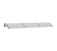 vidaXL Auvent de Porte Gris 300x75 cm Polycarbonate
