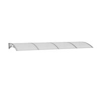 vidaXL Auvent de porte Marquise solaire avec support – Protection contre la pluie Gris 350x100