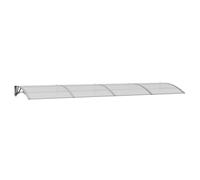 Vidaxl Auvent De Porte Gris 400x100 Cm Polycarbonate
