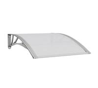 vidaXL Auvent de Porte Gris et Transparent 100 x 75 cm en Polycarbonate