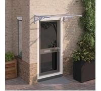 Auvent de porte Gris et transparent 122x90 cm Polycarbonate