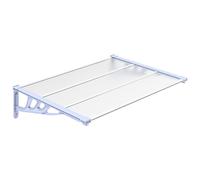 Vidaxl Auvent De Porte Gris Et Transparent 122x90 Cm Polycarbonate