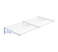 vidaXL Auvent de porte gris et transparent 199 x 90 cm Polycarbonate