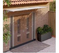 vidaXL Auvent de porte Marquise d'entrée 153695 – Polycarbonate gris et transparent 358,5x90 cm