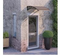 vidaXL Auvent de Porte, Marquise Solaire avec Support, Abri Protection contre Pluie, Banne Entrée Porte Patio, Noir 100x75 153590