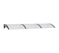 vidaXL Auvent de Porte, Marquise Solaire avec Support, Abri Protection Contre Pluie, Banne Entrée Porte Patio, Noir et Transparent 300x75 cm Polycarbonate