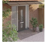 vidaXL Auvent de Porte, Marquise Solaire avec Support, Abri Protection contre Pluie, Banne Entrée Porte Patio, Noir 350x75 153593