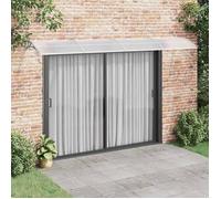 Vidaxl Auvent De Porte Gris 400x100 Cm Polycarbonate