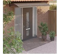 vidaXL Auvent de Porte, Marquise Solaire avec Support, Abri Protection contre Pluie, Banne Entrée Porte Patio, Noir 300x100 153575