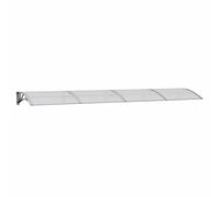 vidaXL Auvent de porte Marquise solaire avec support 350x75 cm Gris/Transparent Polycarbonate
