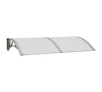 vidaXL Auvent de Porte, Marquise Solaire avec Support, Abri Protection Contre Pluie, Banne Entrée Porte Patio, 150x75 cm Gris Polycarbonate