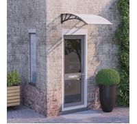 vidaXL Auvent de porte Marquise solaire avec support 100x75 cm Noir et Transparent Polycarbonate