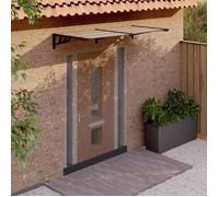 vidaXL Auvent de porte 153699 Polycarbonate 199x90 cm Noir Résistant aux intempéries