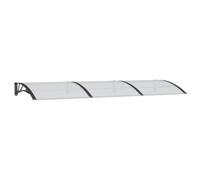 vidaXL Auvent de porte – Marquise solaire avec support, polycarbonate, noir 300x100 cm