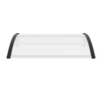 Vidaxl Auvent De Porte Noir Et Transparent 120x75 Cm Pc