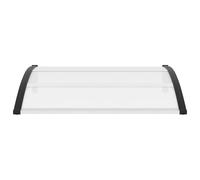 Vidaxl Auvent De Porte Noir Et Transparent 120x75 Cm Pc