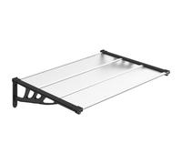 Vidaxl Auvent De Porte Noir Et Transparent 122x90 Cm Polycarbonate