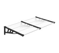 Vidaxl Auvent De Porte Noir Et Transparent 152,5x90 Cm Polycarbonate
