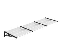 vidaXL Auvent de porte Marquise d'entrée 297,5x90 cm Polycarbonate Noir/Transparent