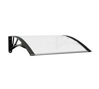 vidaXL Auvent de porte Marquise solaire avec support 80×75 cm Noir - Polycarbonate transparent