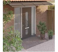 vidaXL Auvent de porte Marquise avec barres Polycarbonate Protection pluie et UV Noir 400x75 cm