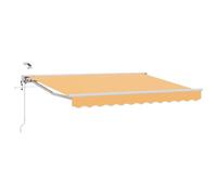 vidaXL Auvent électrique extensible sable 5 x 3,5 m pour jardin et terrasse, auvent rectangulaire moderne, pare-soleil électrique, pare-soleil réglable, résistant aux intempéries