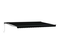 vidaXL Auvent électrique Noir en Polyester et Aluminium - 500 x 300 cm. Résistant aux UV, à l'eau et à la décoloration. Modern, idéal pour ombrager Votre extérieur. Manuel, réglable et monté au Mur.