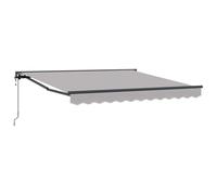 vidaXL Auvent électrique pour fenêtres et Portes, Gris Clair, 3 x 2,5 m, rétractable, résistant à l’Eau et aux UV, avec Finition en Poudre, en Aluminium et Polyester, monté au Mur, Cadre Noir ajustab
