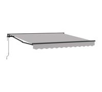 vidaXL Auvent électrique pour fenêtres et Portes, Gris Clair, 3 x 2,5 m, rétractable, résistant à l’Eau et aux UV, avec Finition en Poudre, en Aluminium et Polyester, monté au Mur, Cadre Noir ajustab