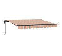 vidaXL Auvent Électrique Rétractable 3,5 x 2m en Bleu et Orange - Tissu Résistant aux UV et à l'eau, Accoudoirs Réglables, Cadre en Aluminium - Une Solution d'Ombre Cool pour Terrasses et Balcons, Ho