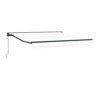 vidaXL Auvent électrique rétractable 3x2,5 m en Polyester Blanc avec Un Cadre en Aluminium résistant aux UV et à l'eau, Finition poudrée. Parfait pour Un Patio Moderne en été, il Faut Deux Personnes