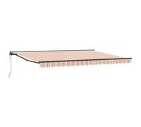 vidaXL Auvent électrique rétractable Bleu et Orange 4,5 x 3 m avec Cadre en alu, résistant aux UV et à l'eau, Rayures colorées, Parfait pour l'ombre sur Le Patio, Polyester traité, prêt pour l'été su