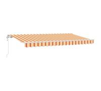 vidaXL Auvent Électrique Rétractable Jaune et Orange avec Cadre Blanc 4 x 2m Métal & Polyester Résistant aux UV et à l'eau pour Terrasses Extérieures Bras Réglables Design Moderne Lisse Monté au Mur