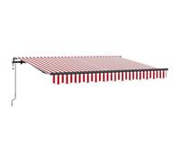 vidaXL Auvent Électrique Rétractable Rouge et Blanc avec Cadre Anthracite pour l'extérieur 3,5 x 2 m en Tissu Polyester résistant aux UV. Il a des armoires Ajustables et se Fixe au Mur pour ombrager